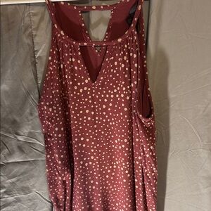 Mi Burgundy Polka Dot Tank Top